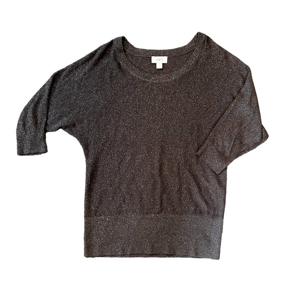 🛍️ Ann Taylor LOFT Dark Gray Glitter Sweater Womens Size M - Picture 1 of 6